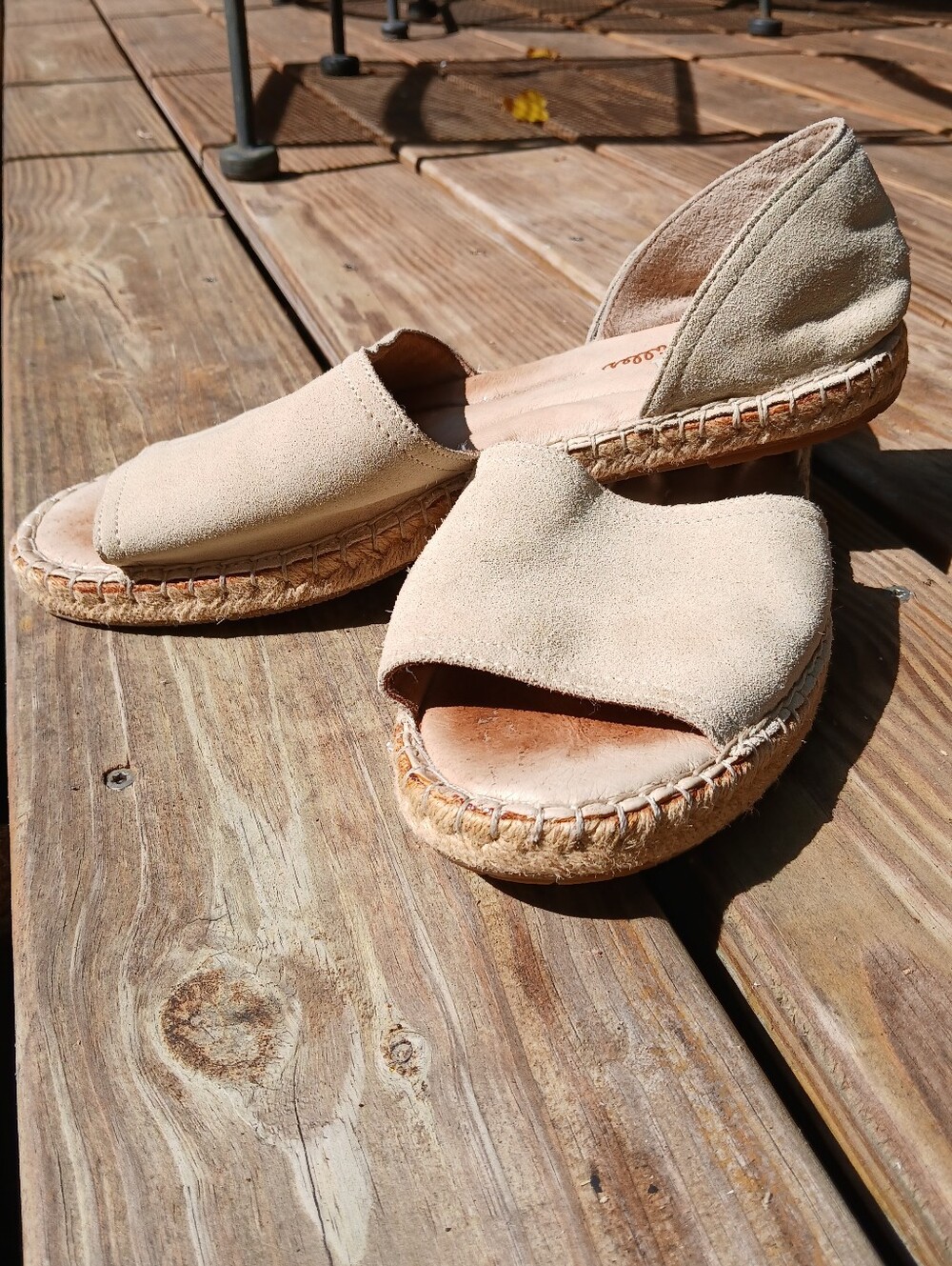 Born Seak Women's Espadrille Sandals - Tan Suede Open Toe Sz 11
